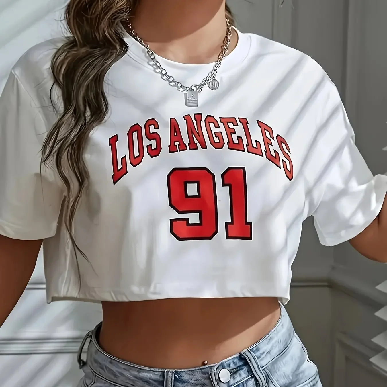 T Shirt Los Angeles Number 91 Brooklyn  Cropped