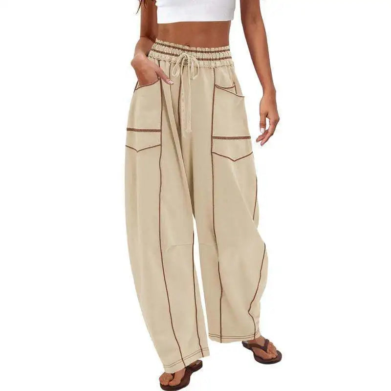 Versatile Elastic Straight Leg  High Waisted Pants
