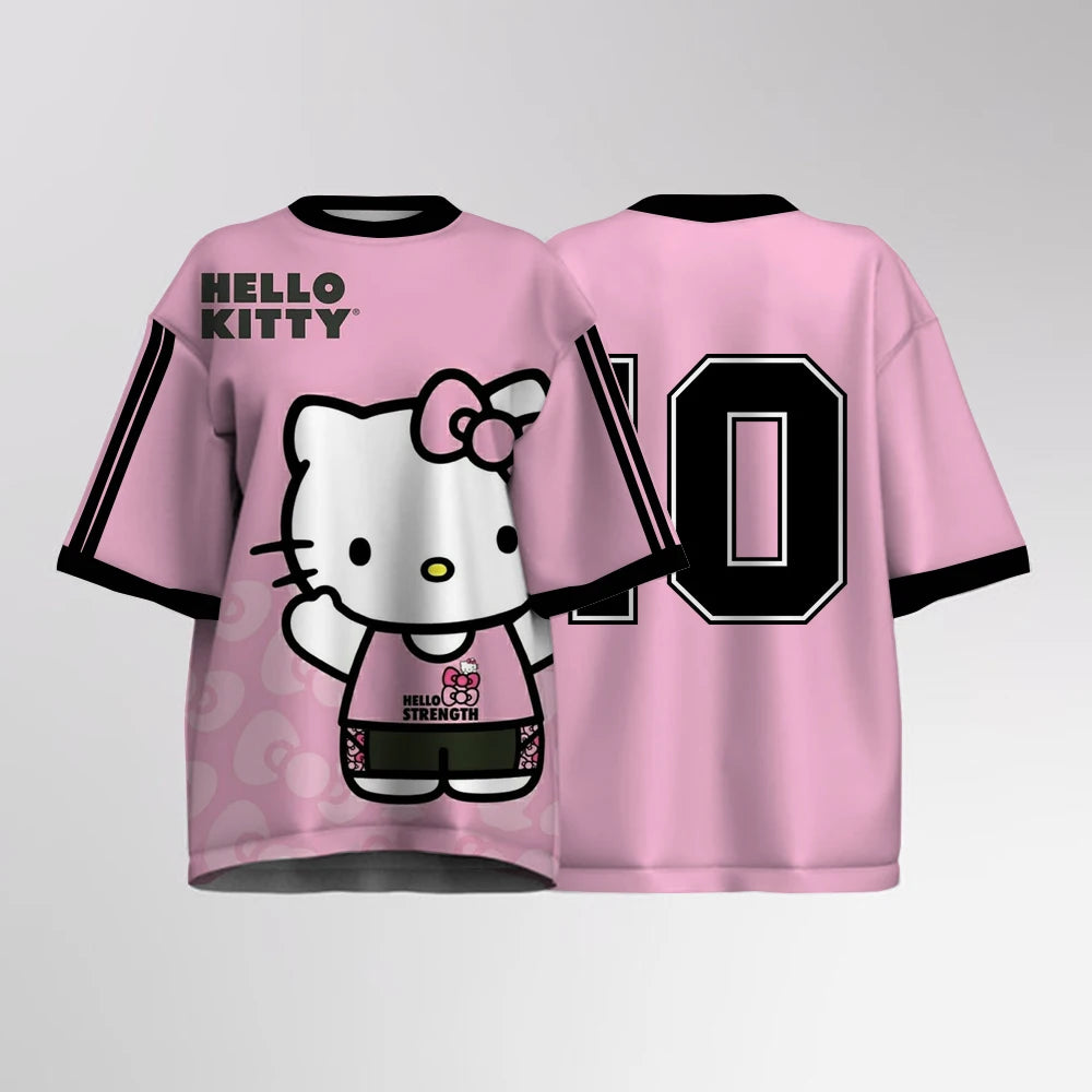 Oversized  Hello Kitty print  Short sleeved T-shirt