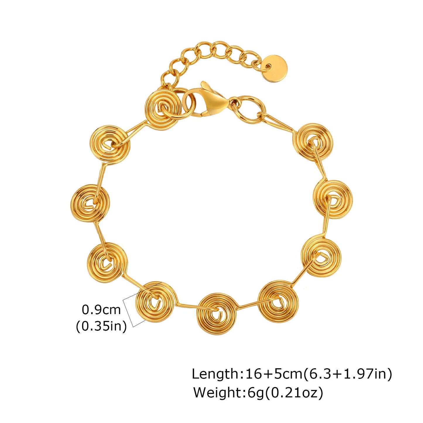 Gold Plated Layering Bracelets Wristband Waterproof Jewelry