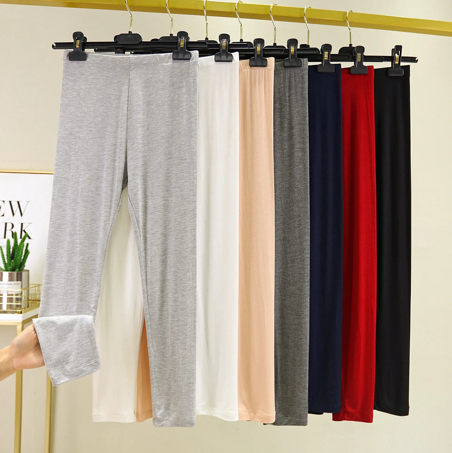 Cotton big leggings elastic comfortable pure color