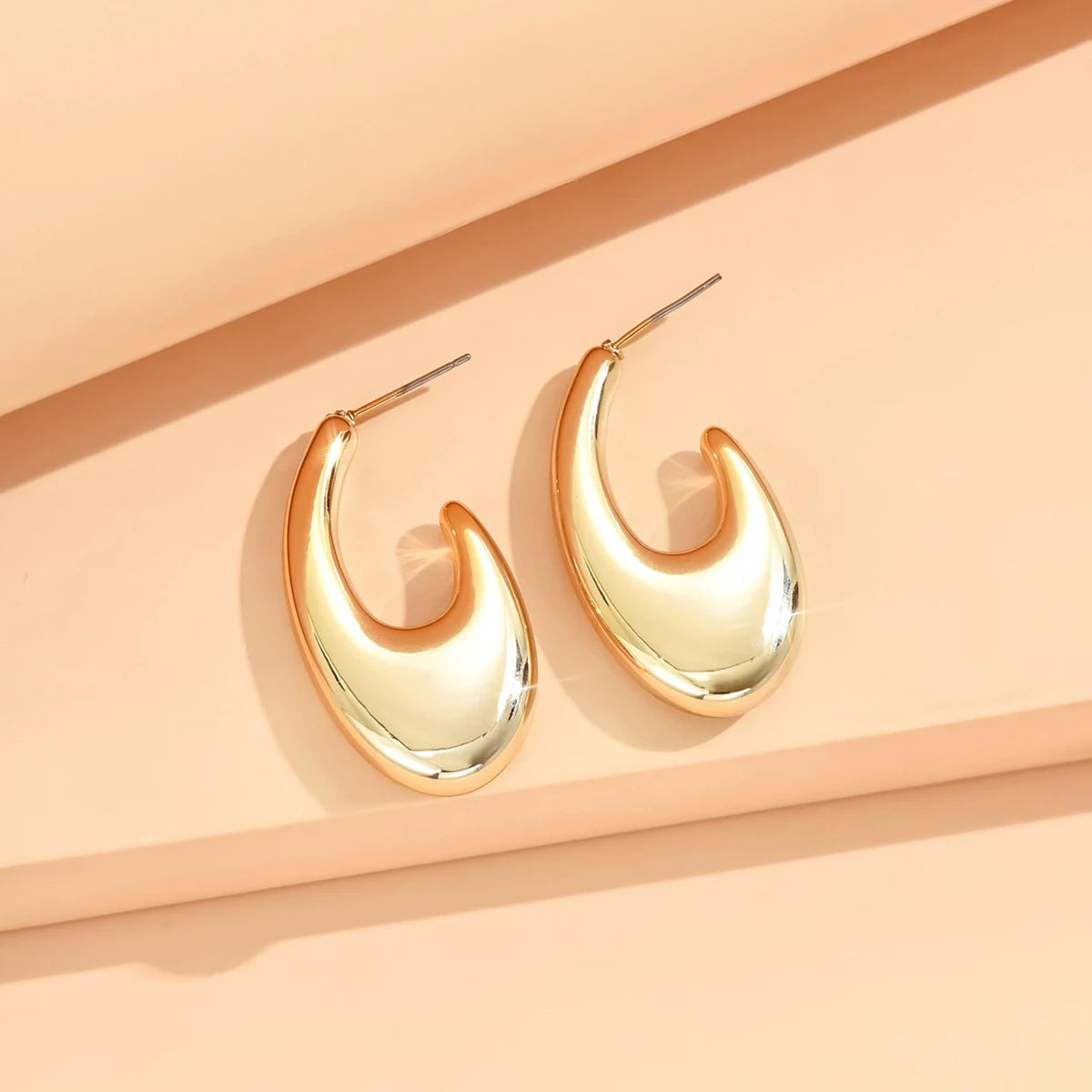 Geometric Irregular Metallic Color Earrings for Women
