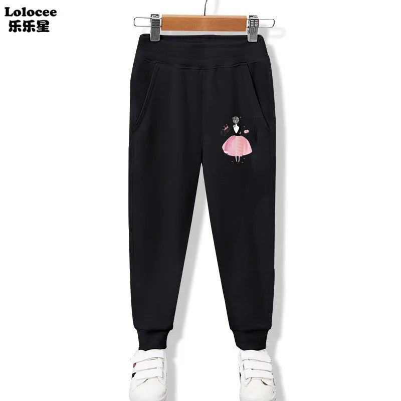 New Kids Elastic Pants Cotton Flower Heart