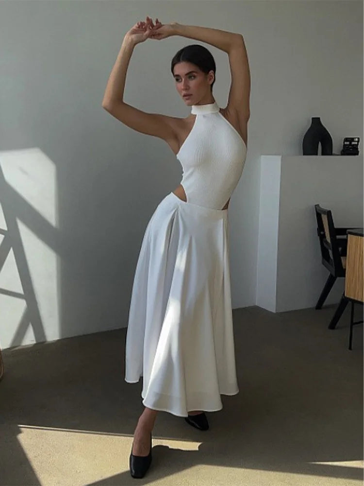 Elegant Satin High Waist Maxi Skirt