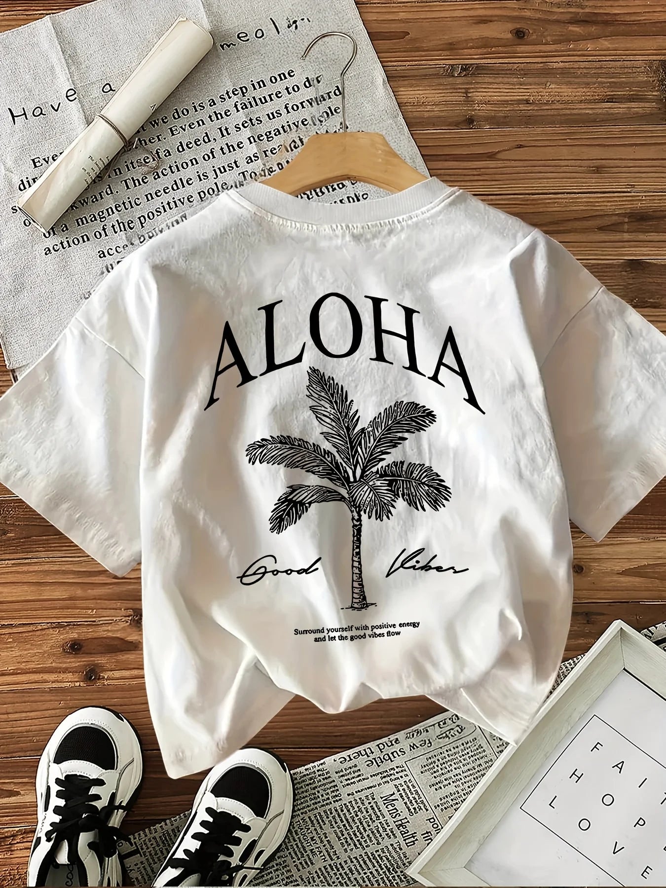 Aloha Graphic Print T-Shirt Short Sleeve