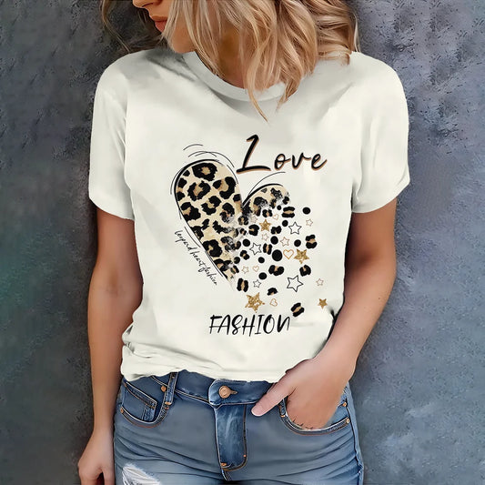 "LOVE FASHION" Design White T-shirt
