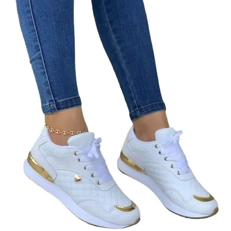 Mesh Sneakers Patchwork Lace Up Flat Shoes