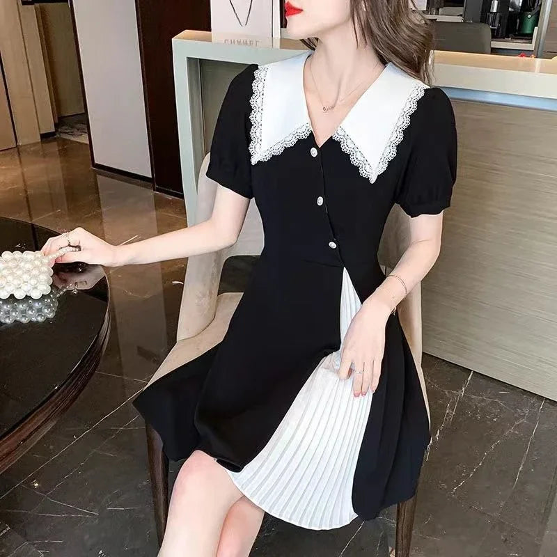 Midi Short Sleeve A Line Designer