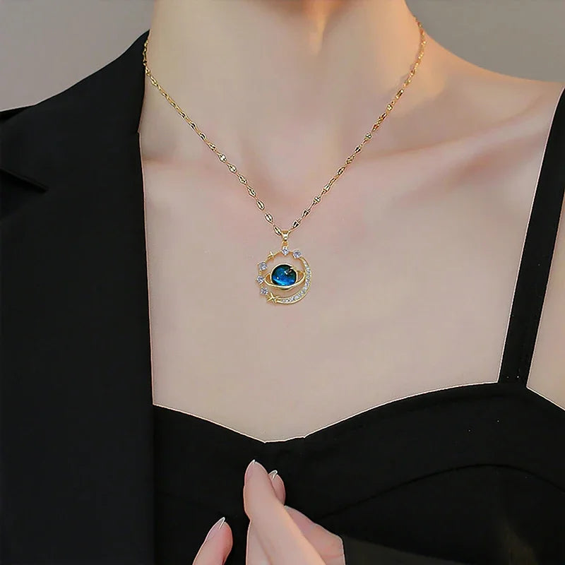 Exquisite Starry Sky Planet Luxury Temperament Necklace
