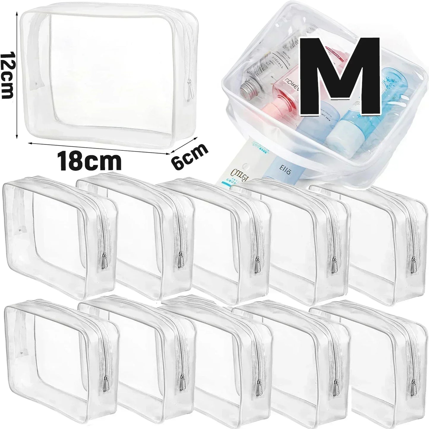 1/20pcs Transparent Makeup Cosmetic Bag Beauty Case
