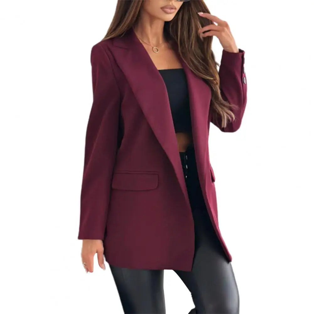 Suit Coat Lapel Long Sleeve Flap Pockets