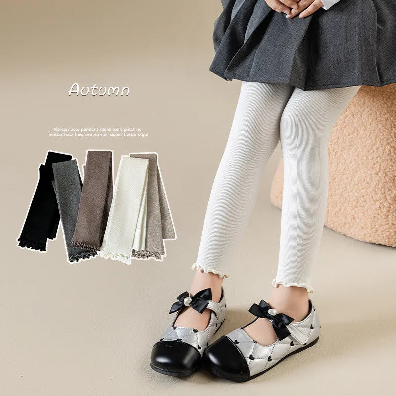 Girl Solid Kid Legging Toddler Skinny Cropped Trouser