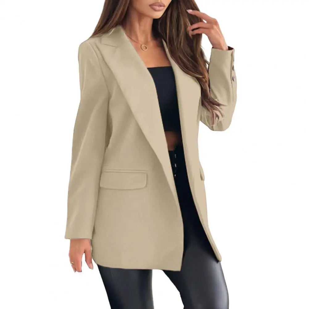 Suit Coat Lapel Long Sleeve Flap Pockets
