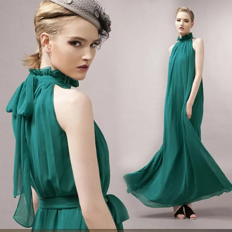 Long  A Line Sleeveless Summer Dress