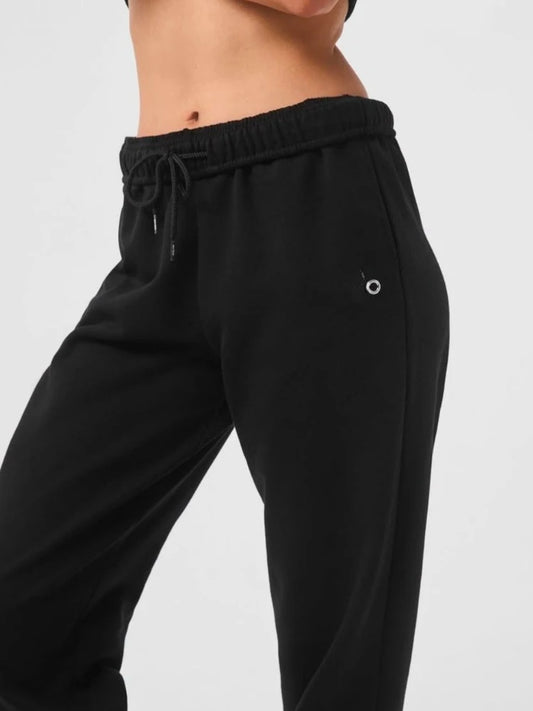 Cotton Jogging Gray  Drawstring Elastic Black Trousers