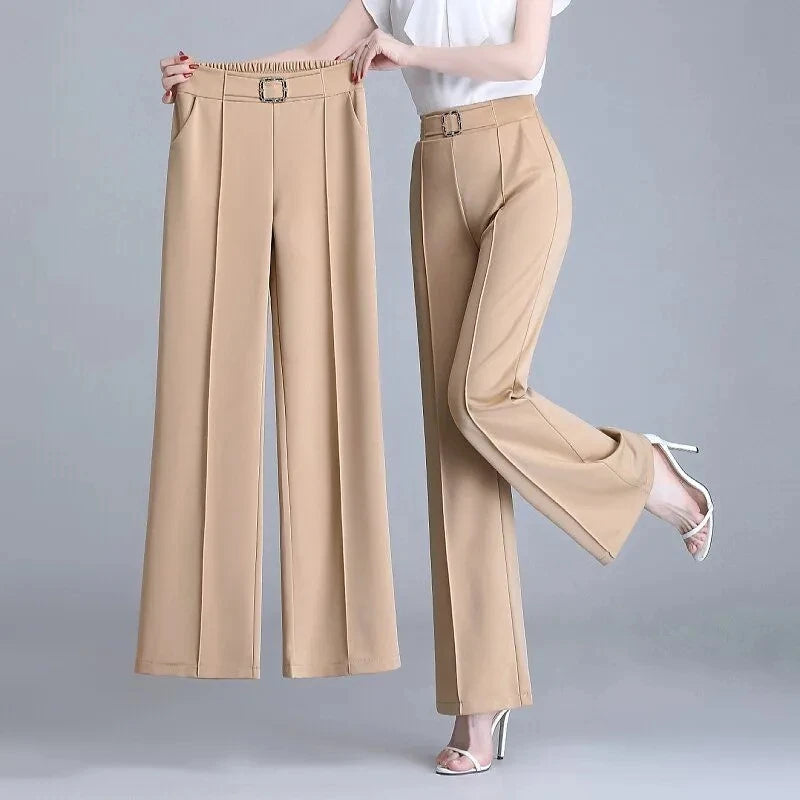 High Waist Wide Leg Straight Suit Trousers