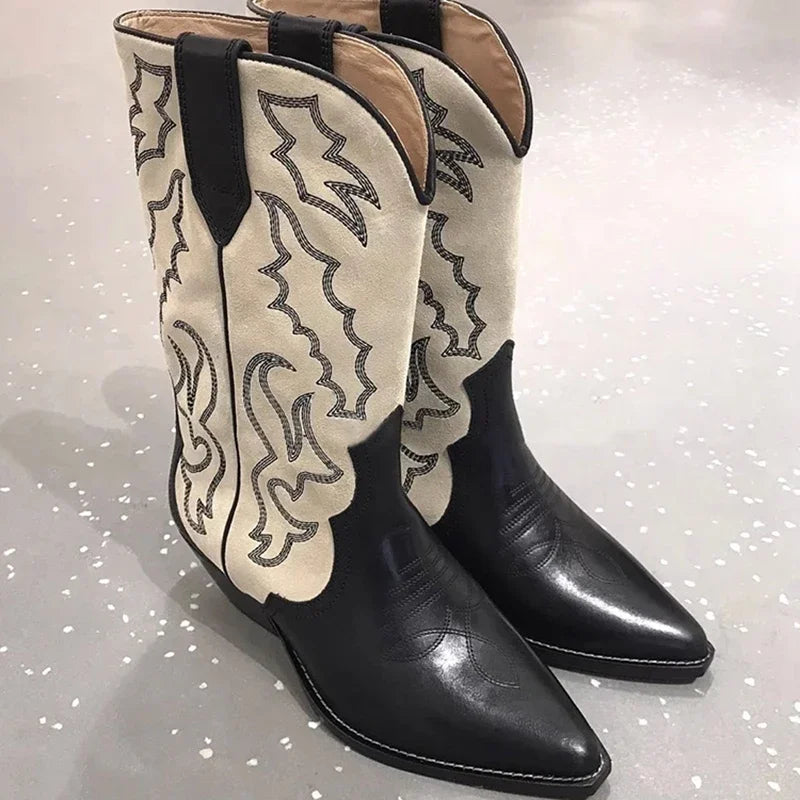 Embroidery Women Western Cowboy Boots