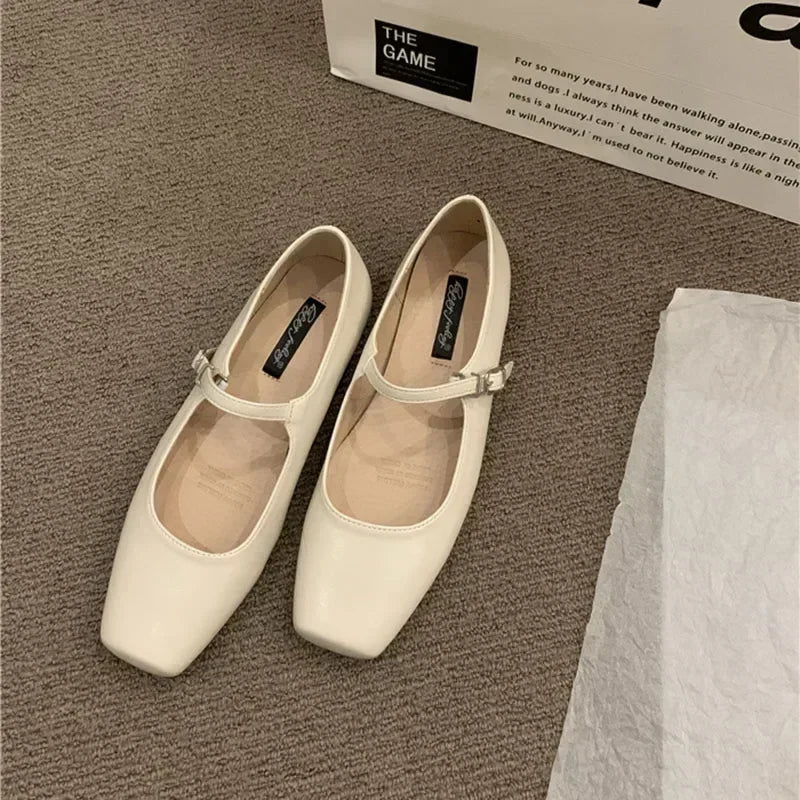 Ladies Comfort Square Toe Ballerina Shoes
