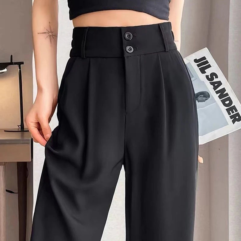High Waisted  Straight Leg Suit Trousers