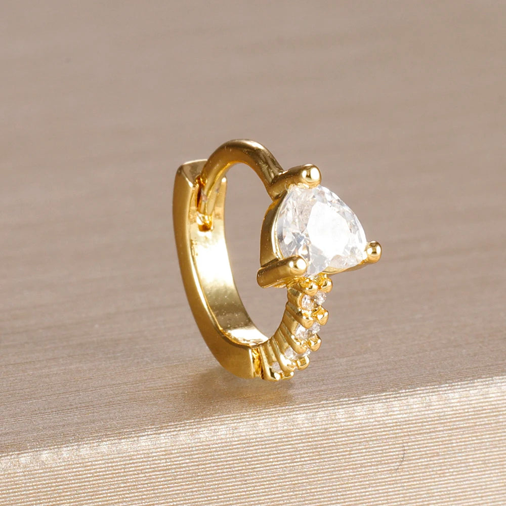 18K Gold Plated Stainless Steel Round Circle Earrings