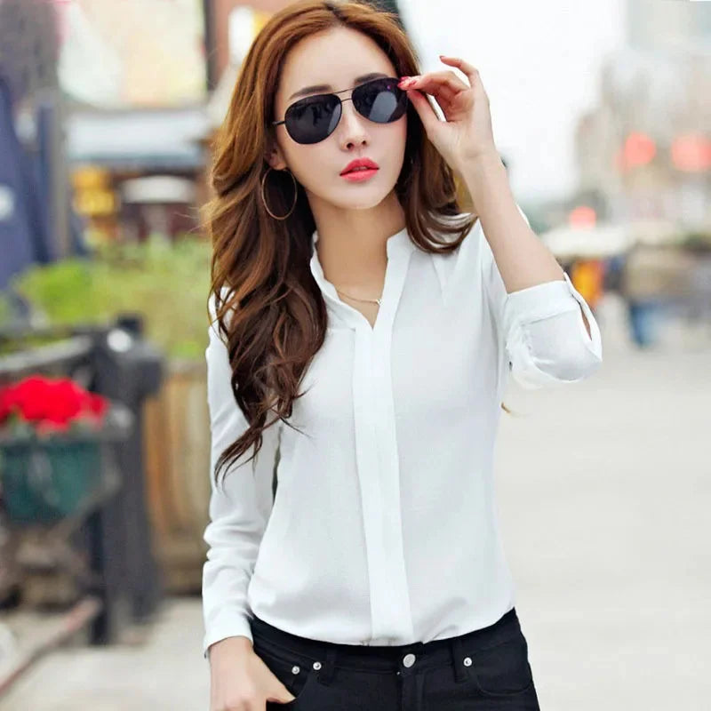 Long Sleeve Shirt V Neck