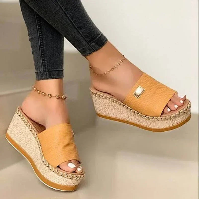 High Heel Wedges Sandals Women Platform Mules
