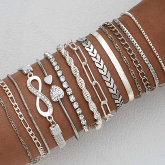 14Pcs/Set Bohemian Multi-layer Chain Bracelets