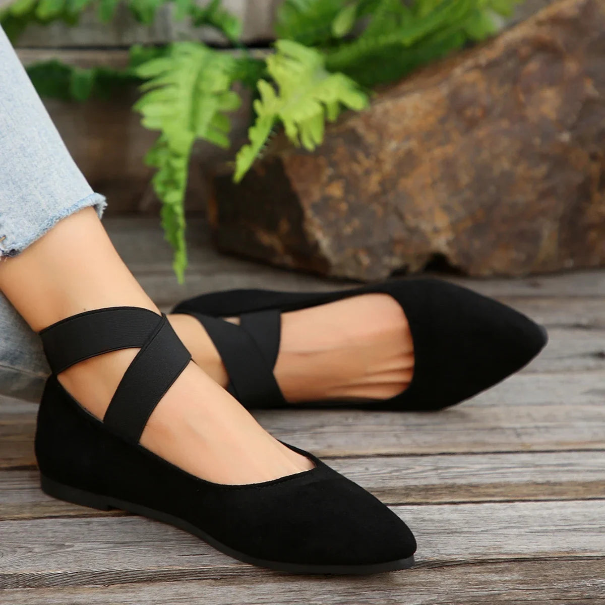 Black Flat Lightweight Ballet Shoes Size 36-43
