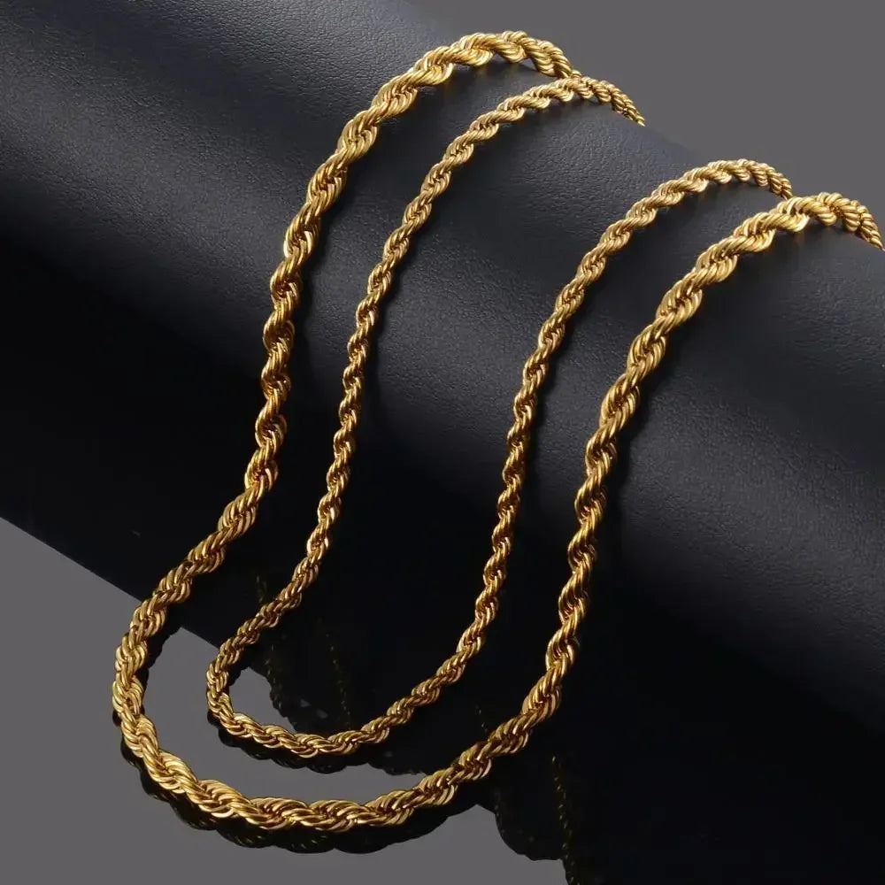 2.5,3,4,5MM 18k Gold Plated Stainless Steel