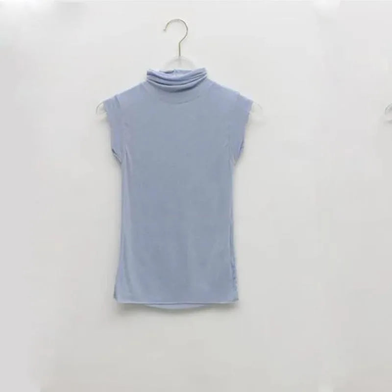 Blouse Sleeveless  Turtleneck Corset Tops