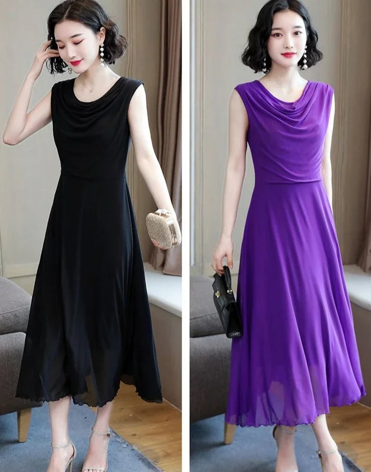 Long Dress Mesh Maxi Sleeveless