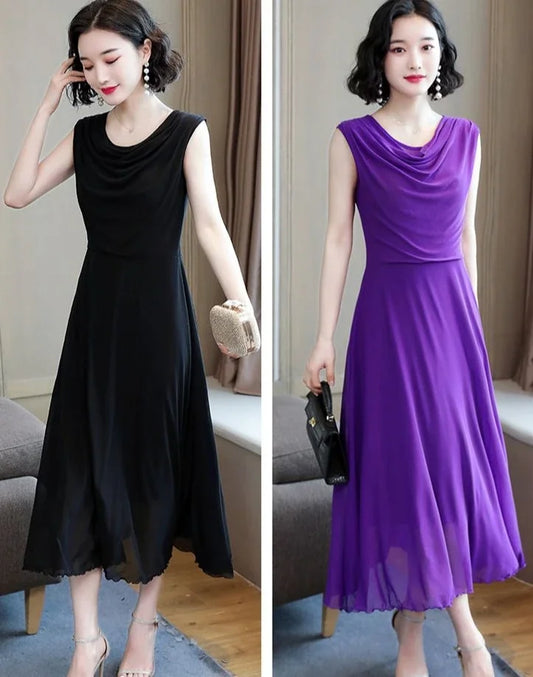 Long Dress Mesh Maxi Sleeveless