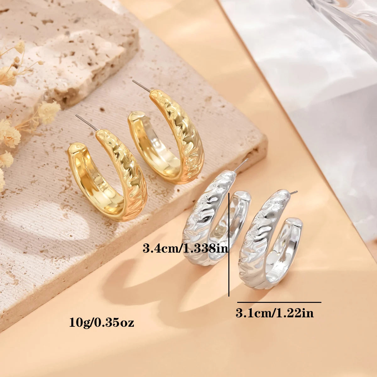 Geometric Irregular Metallic Color Earrings for Women