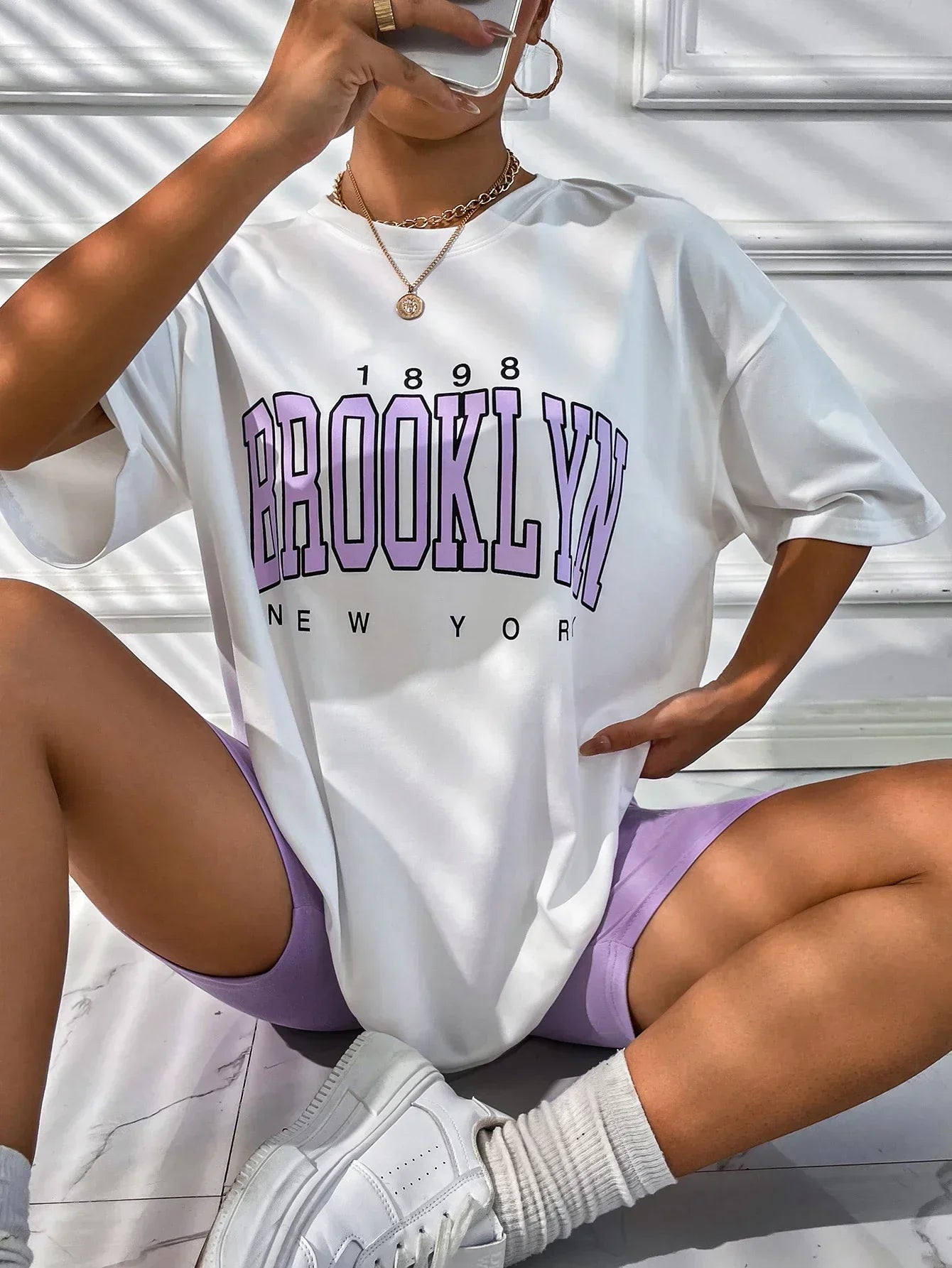 Brooklyn New York T-Shirts Oversize Short Sleeve