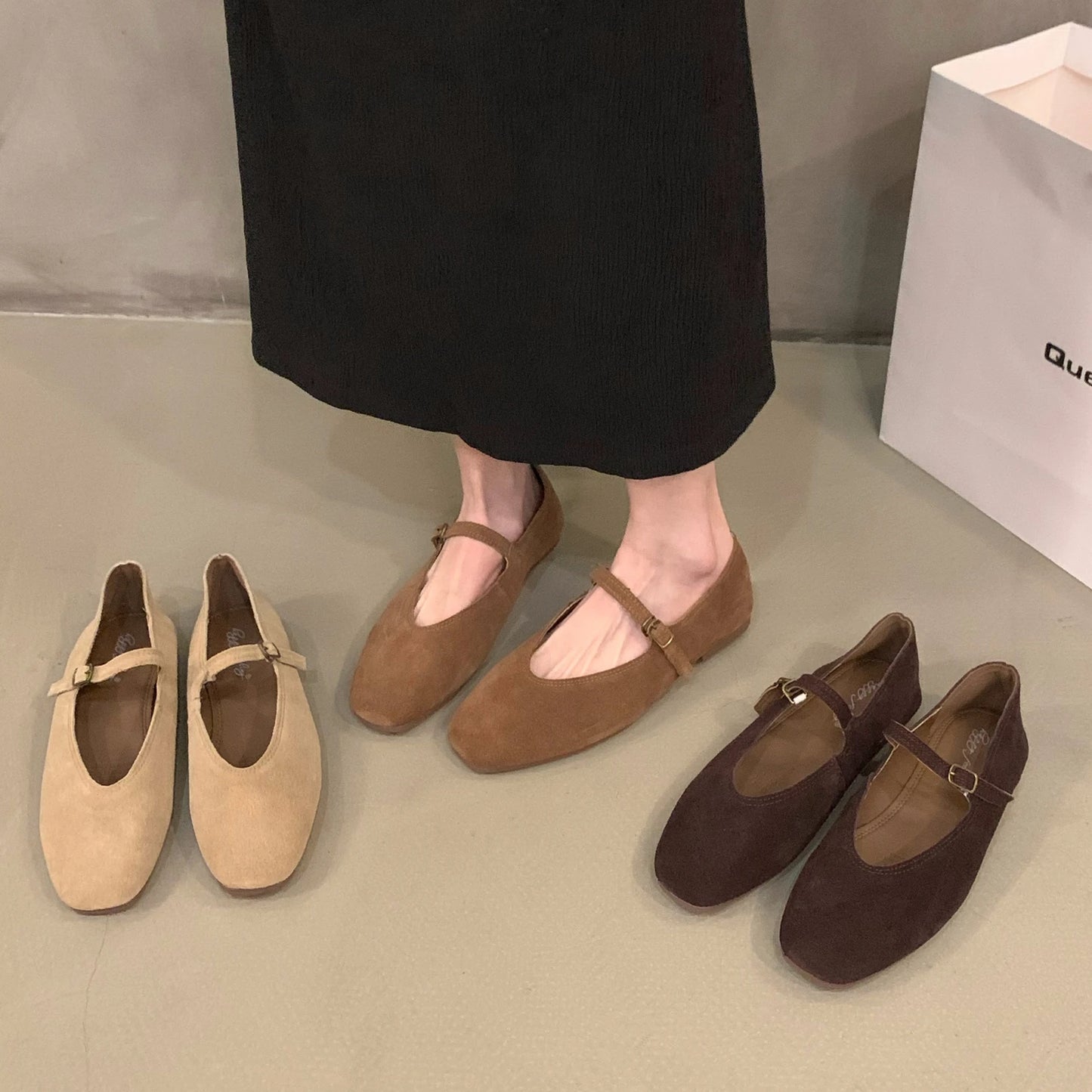 Fashion Flat Ballet Shoes  Leather Round Toe