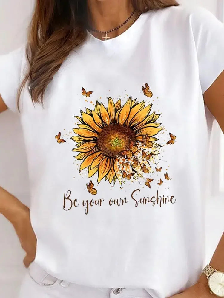 Sunflower Style Trend  Fashion Graphic Sleeve