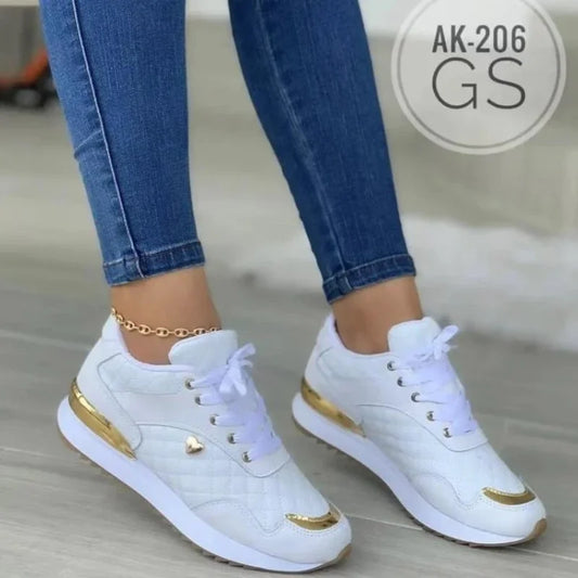 Mesh Sneakers Patchwork Lace Up Flat Shoes