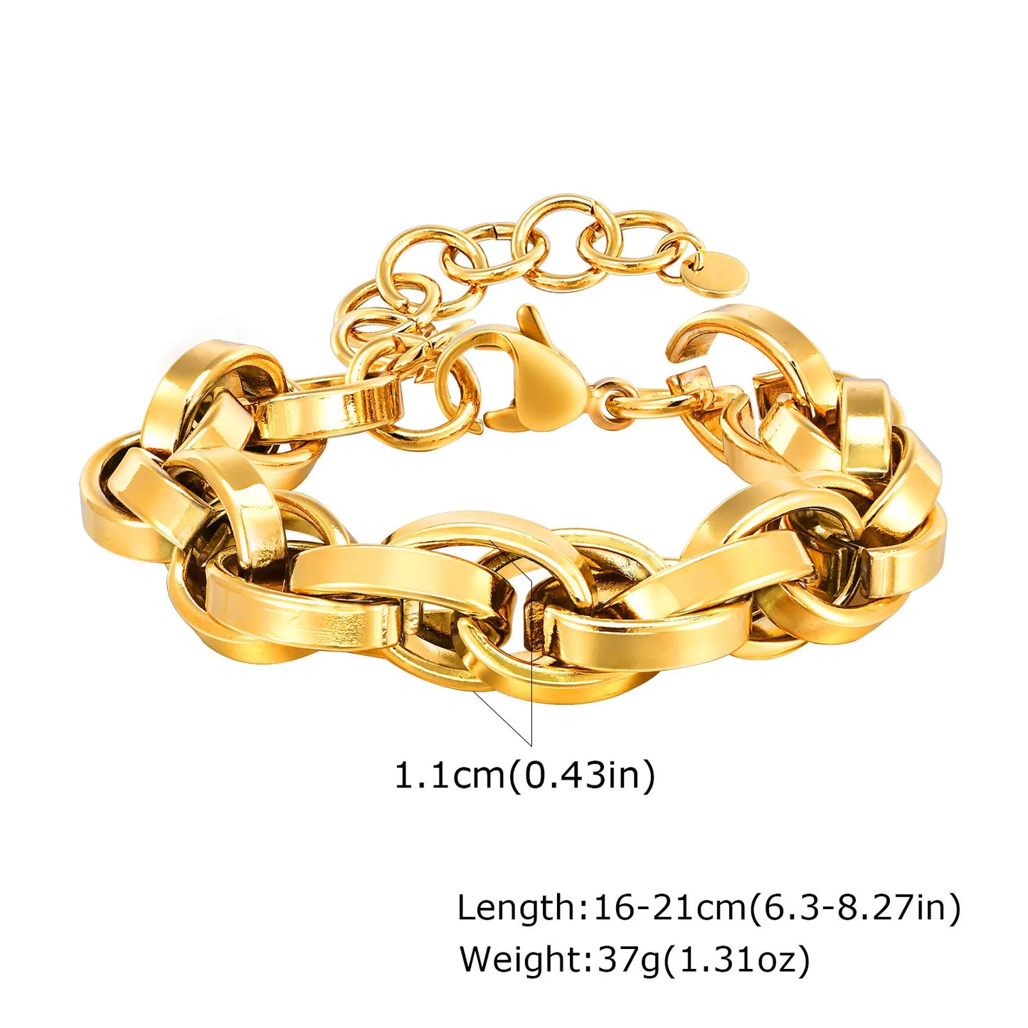 Gold Plated Layering Bracelets Wristband Waterproof Jewelry