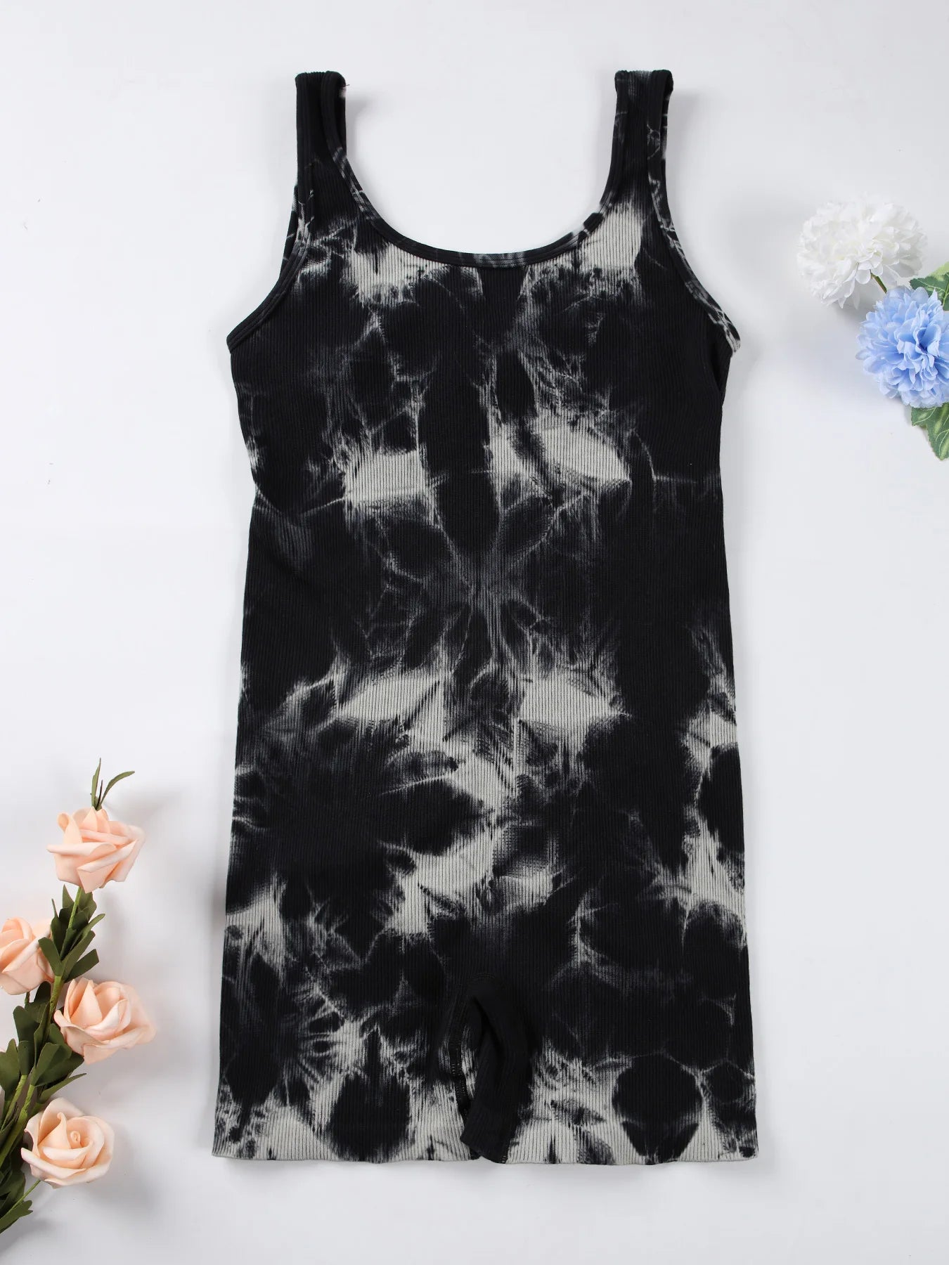 1PCS Backless Suit U Neck Sports Solid Colour