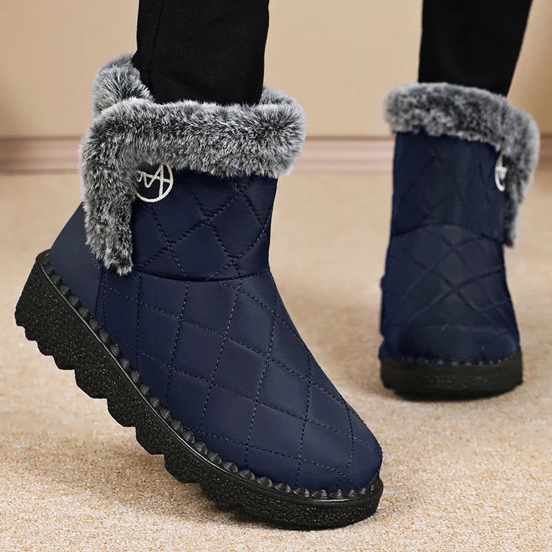 Winter Women's Waterproof Snow Boots Thick-soled