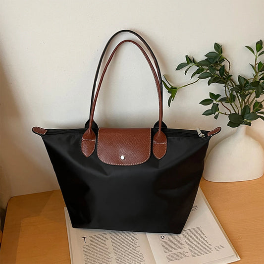 Solid Color Large Capacity Bag Magnetic Snap