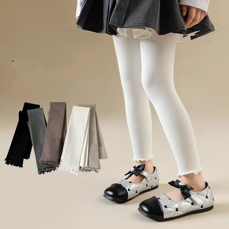 Girl Solid Kid Legging Toddler Skinny Cropped Trouser