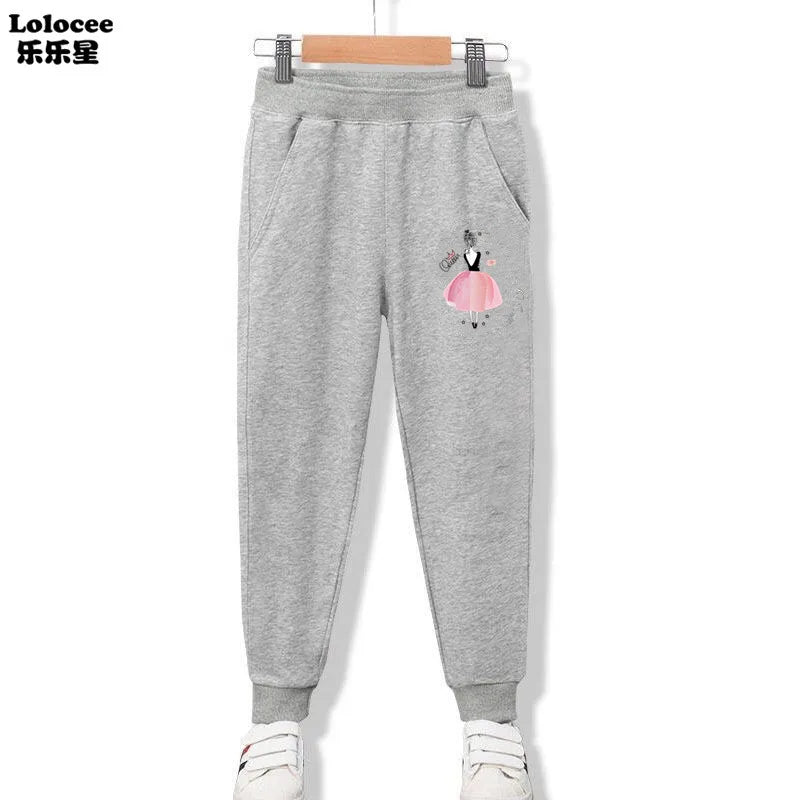 New Kids Elastic Pants Cotton Flower Heart