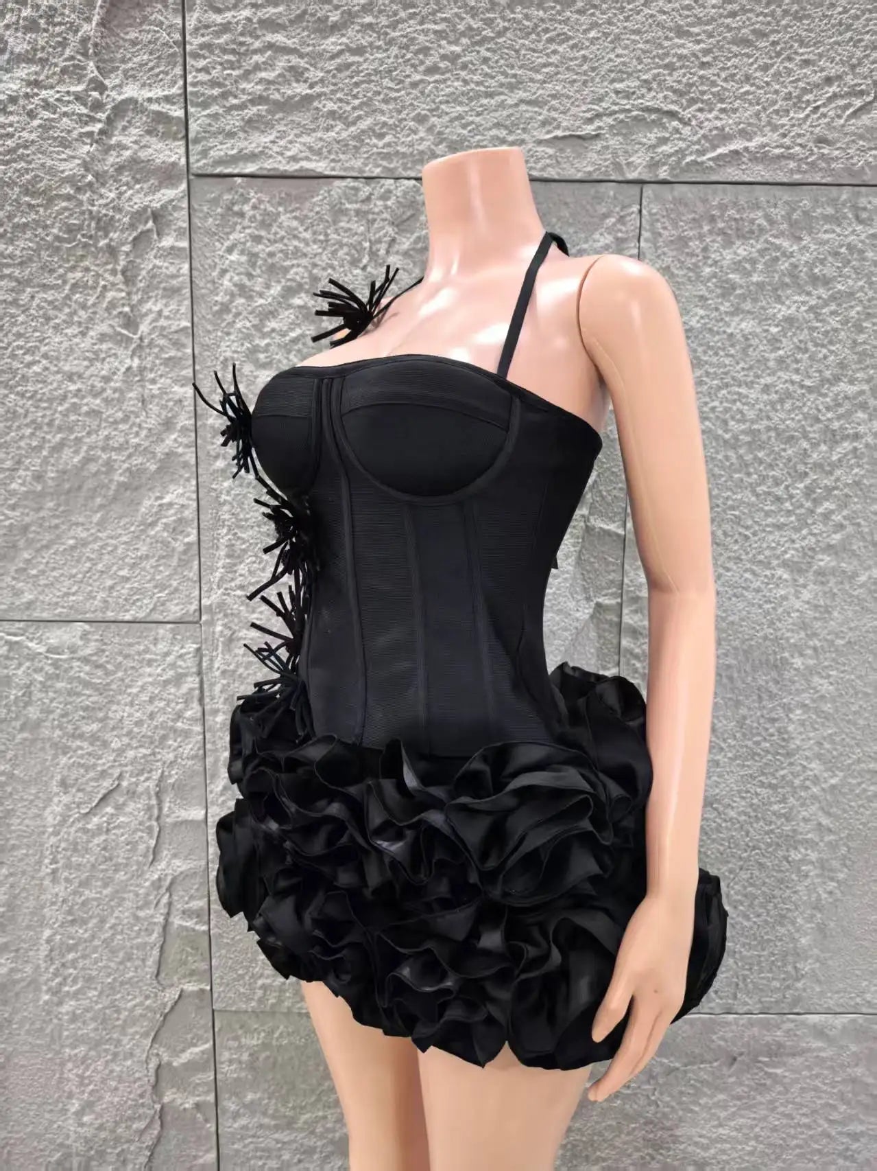 Sexy Strapless Florals Mini Bandage Dress