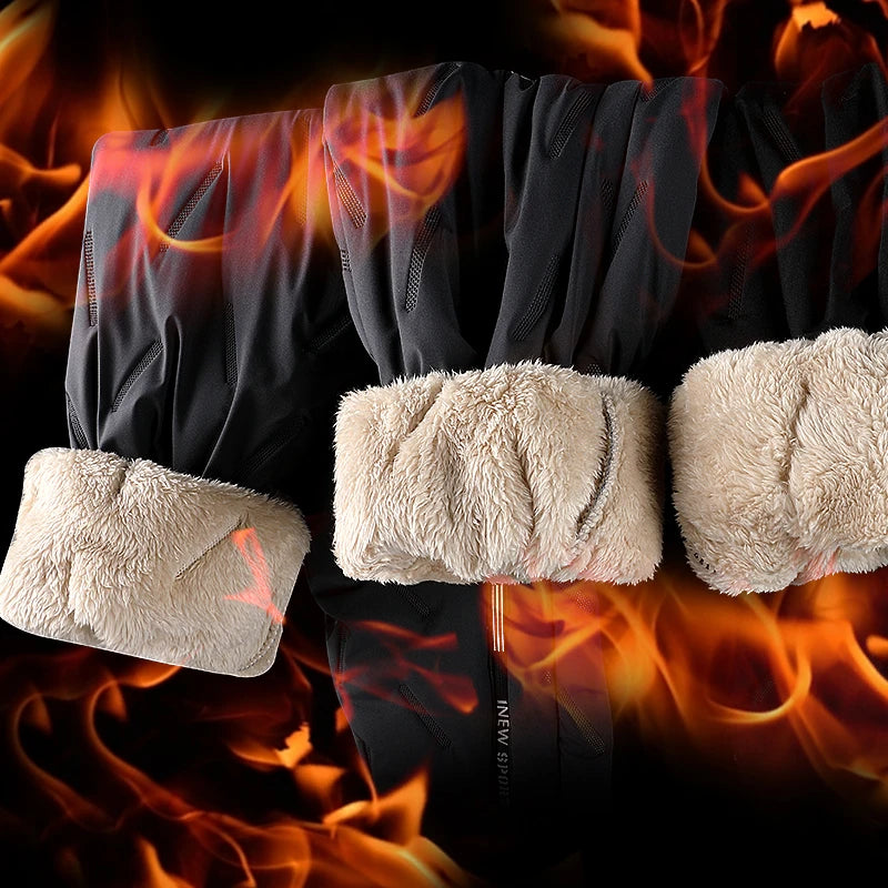 Winter Thickened Long Warm Straight Trousers