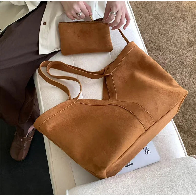 Luxury Y-shaped Suede Handbag Designer Tote Bag