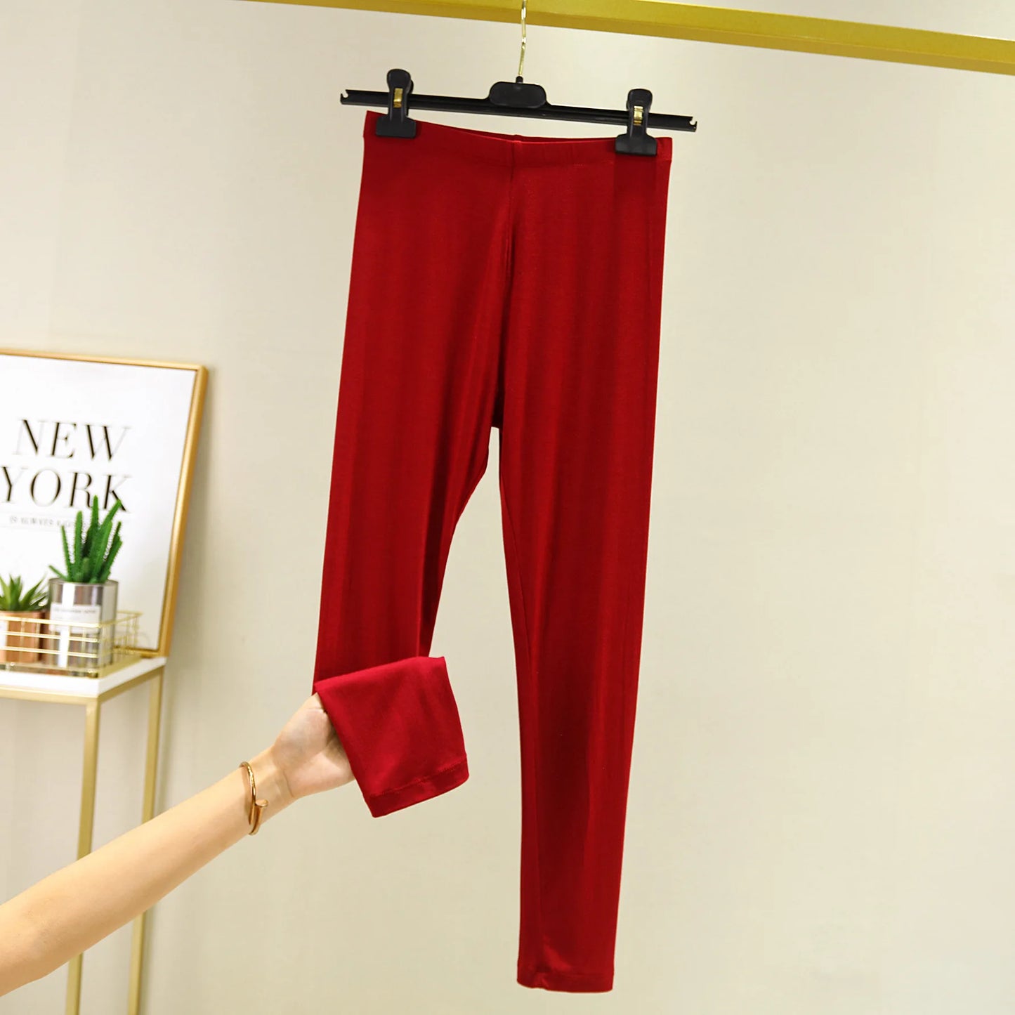 Cotton big leggings elastic comfortable pure color