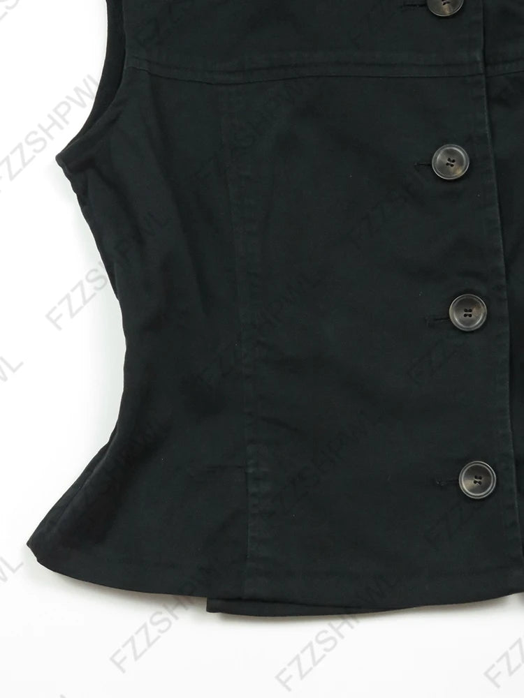 Crop Top Sexy Slim Casual Button-Down Turtleneck