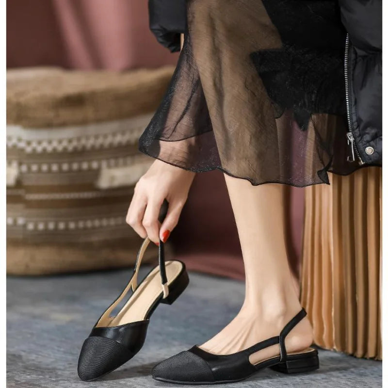 Color blocked  Low Heel Thick Bottom Shoes