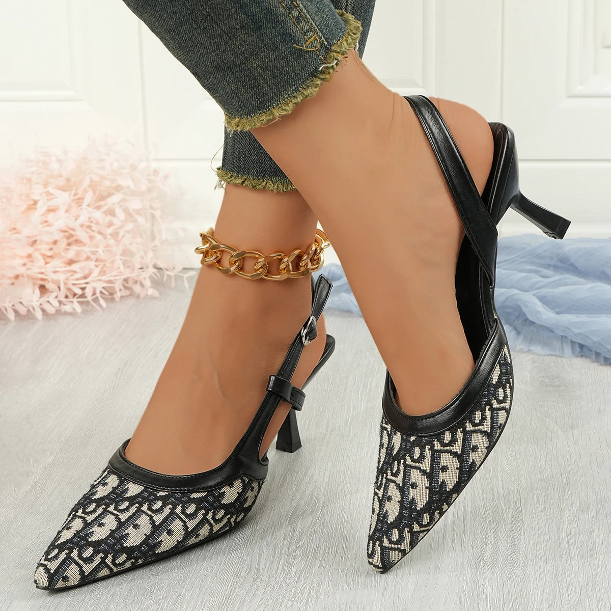 Sandals Satin Pointed Back  Sandalias Mujer Zapatos